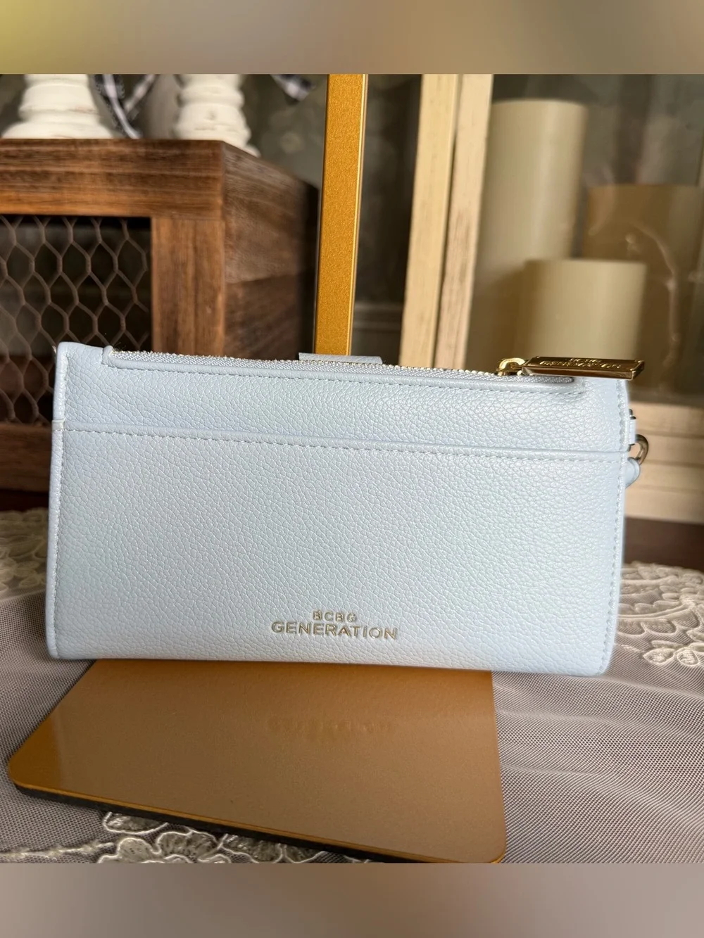 BCB Generation Classic Light Blue Wristlet Wallet w/ Lemon Insert